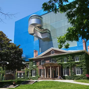 June 4, 2013: Exterior of the Art Gallery of Ontario with a Victorian mansion and a controversial modern addition by architect Frank Gehry.