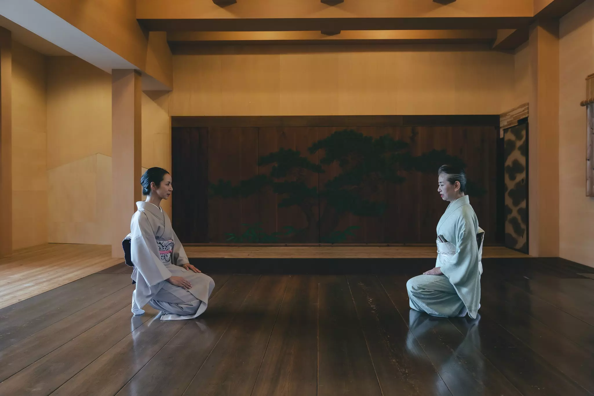 Yuuka Shiratori, right, runs Kaoru-no-Kai, a Japanese classical dance school, and Oukasonjuku, a hub for learning Japanese traditional culture. Courtesy of Wabunka