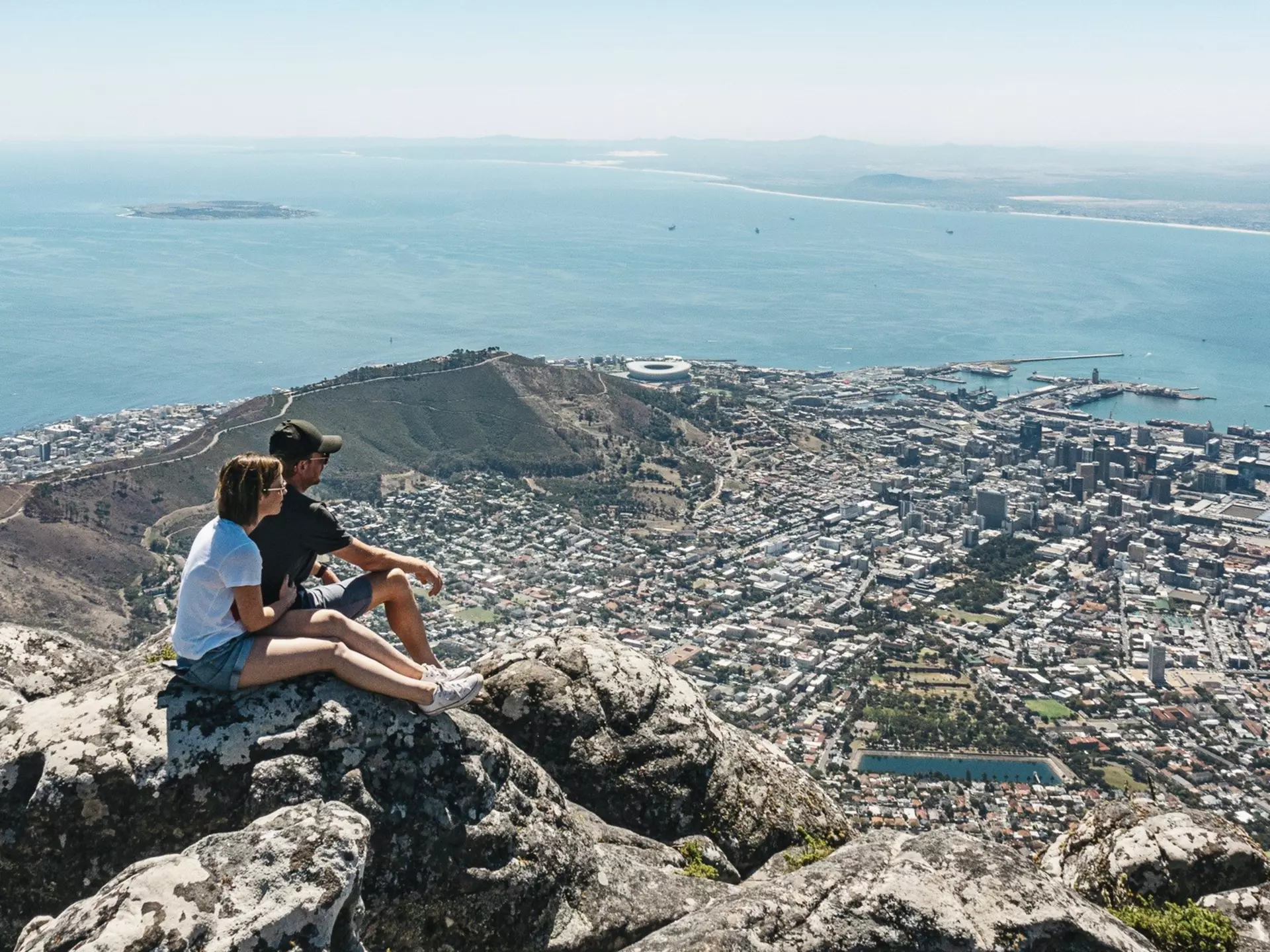 The view from the top of Table Mountain, Cape Town, South Africa. Justin Paget/Getty Images
