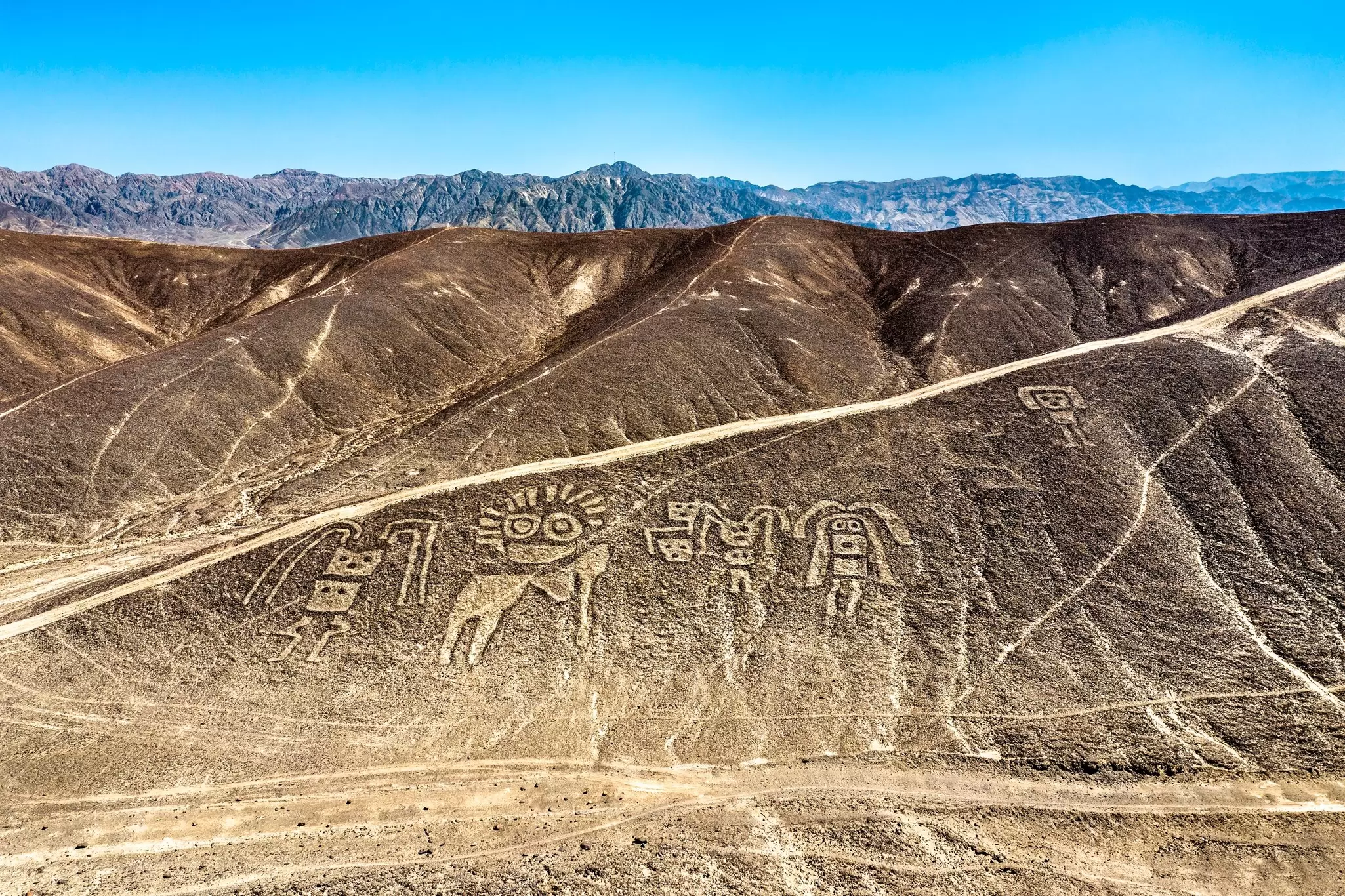 Aerial view of the Palpa Geoglyphs in Peru.