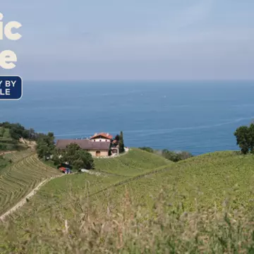 An EV road trip through Basque Country allows you to explore where the hidden jewels of this region – such as Txomin Etxaniz Winery – lie. Coke Bartrina for Lonely Planet; Graphics by Dustin Johnson