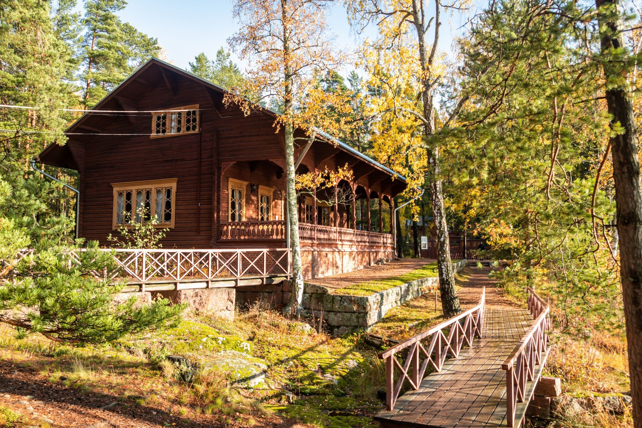 Kotka, Finland - 15 October 2019: Emperor Alexander lll fishing lodge Langinkoski.