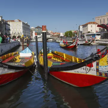 Aveiro, Portugal. Moliceiros. Traditional boats.