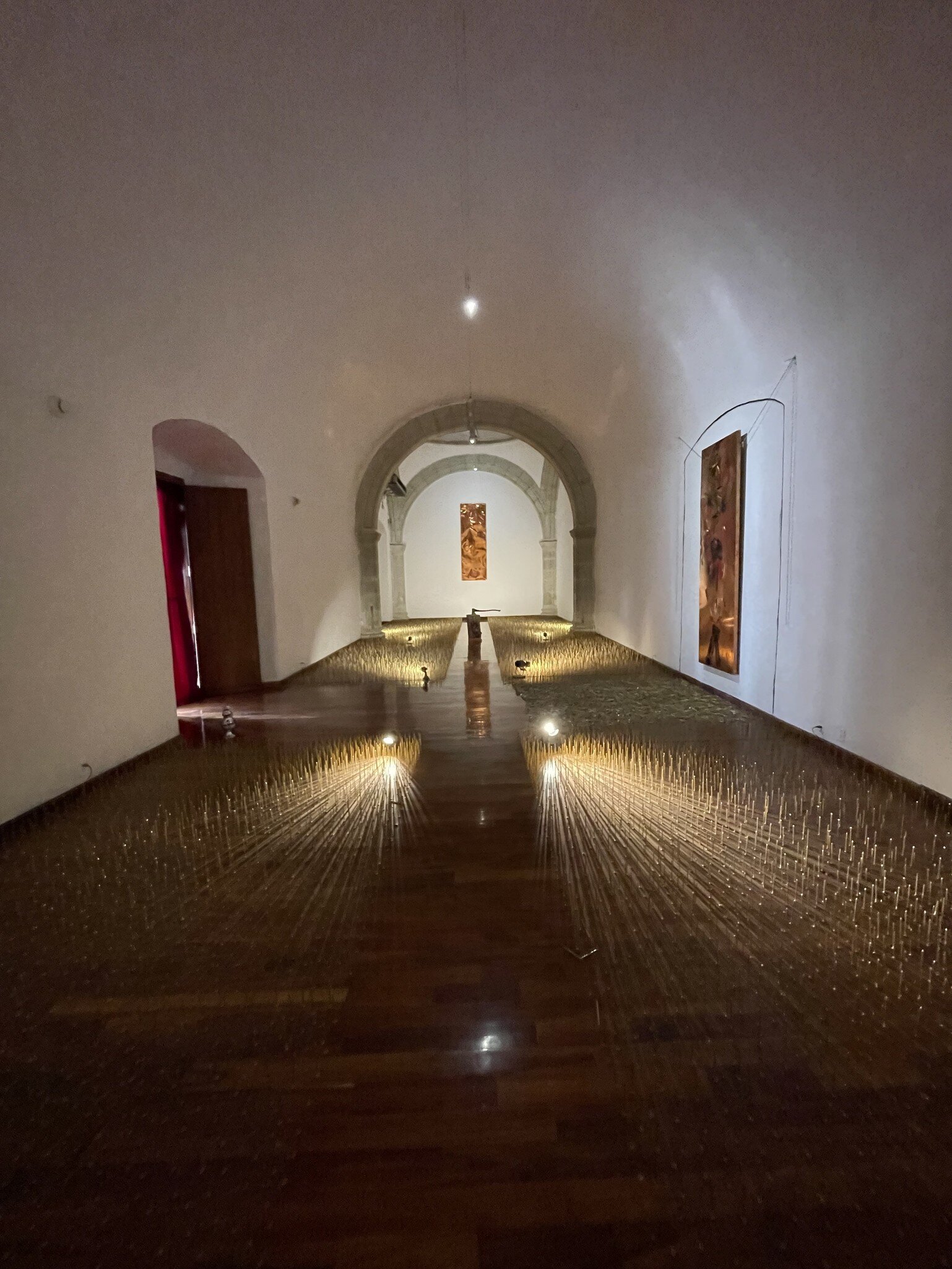 View of an exhibition in the Museo de los Pintores Oaxaqueños in Oaxaca City, Mexico.