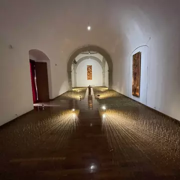 View of an exhibition in the Museo de los Pintores Oaxaqueños in Oaxaca City, Mexico.