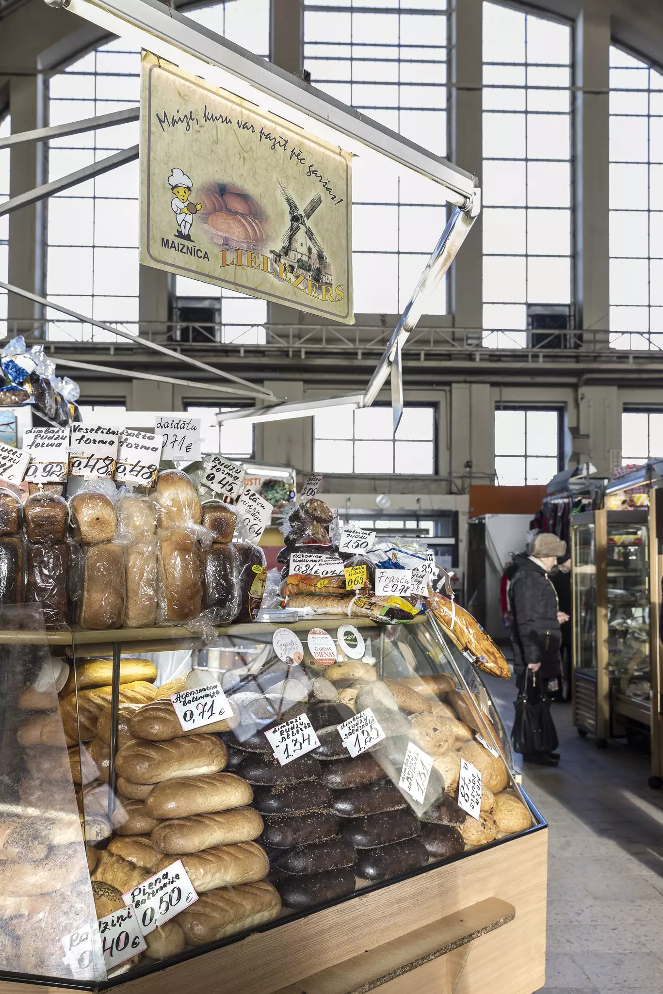 A traditional Latvian bakery stall