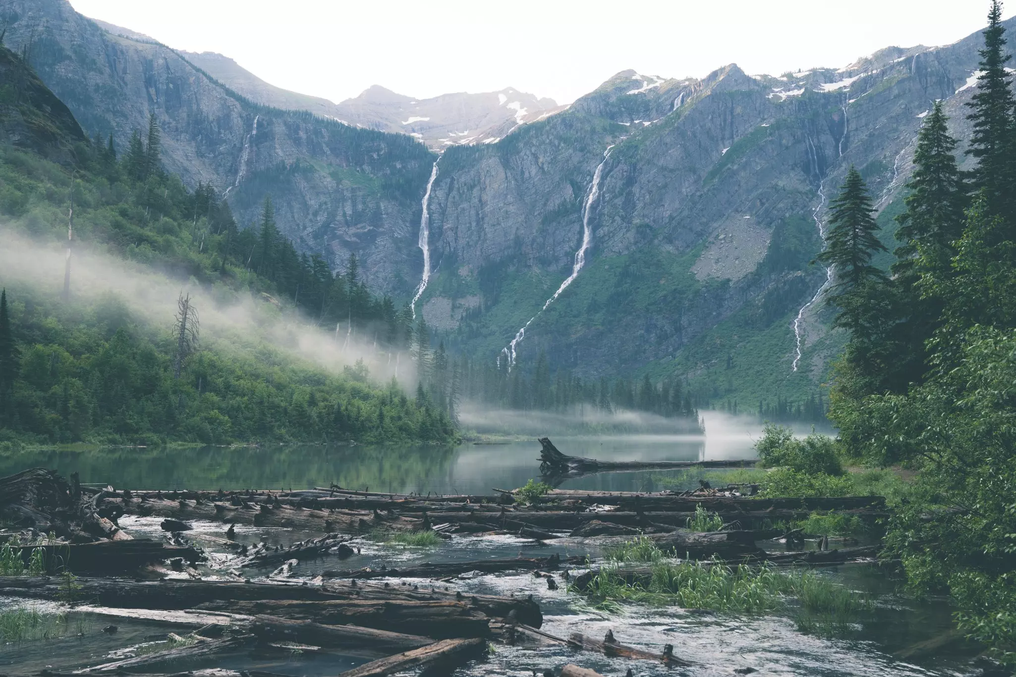 Avalanche Lake in Glacier National Park on an overcast summer day, License Type: media, Download Time: 2026-06-01T16:12:35.000Z, User: Sarahstocking, Editorial: false, purchase_order: 65050 - Digital Destinations and Articles, job: Digital, client: All Trails sponsored article , other: Sarah Stocking