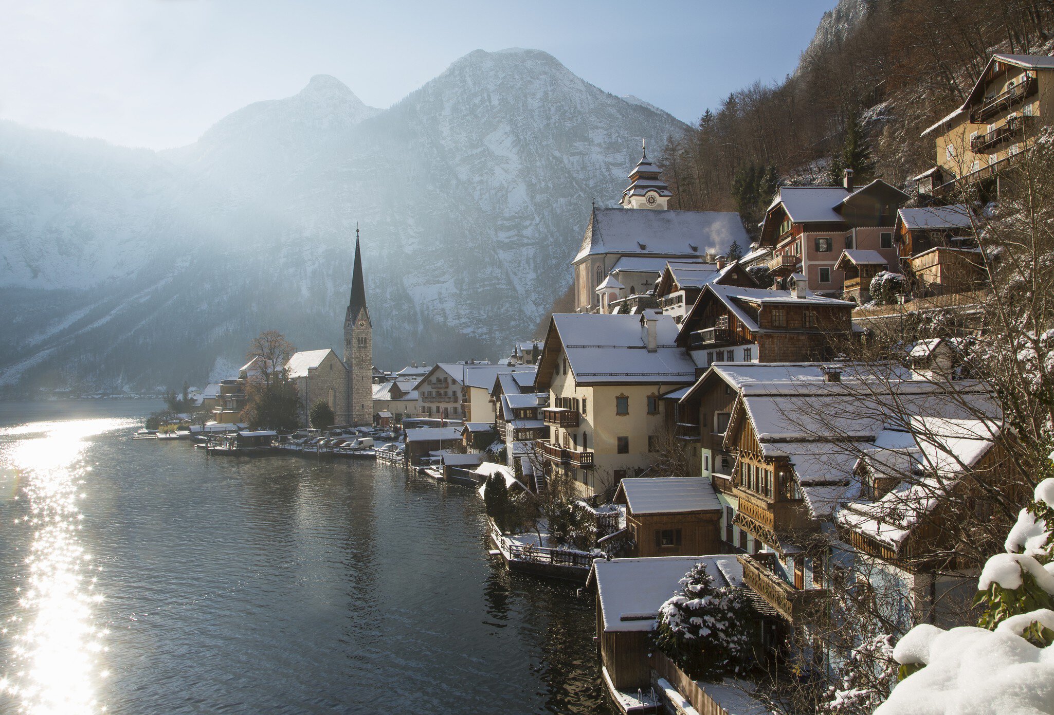 Hallstatt in winter morning