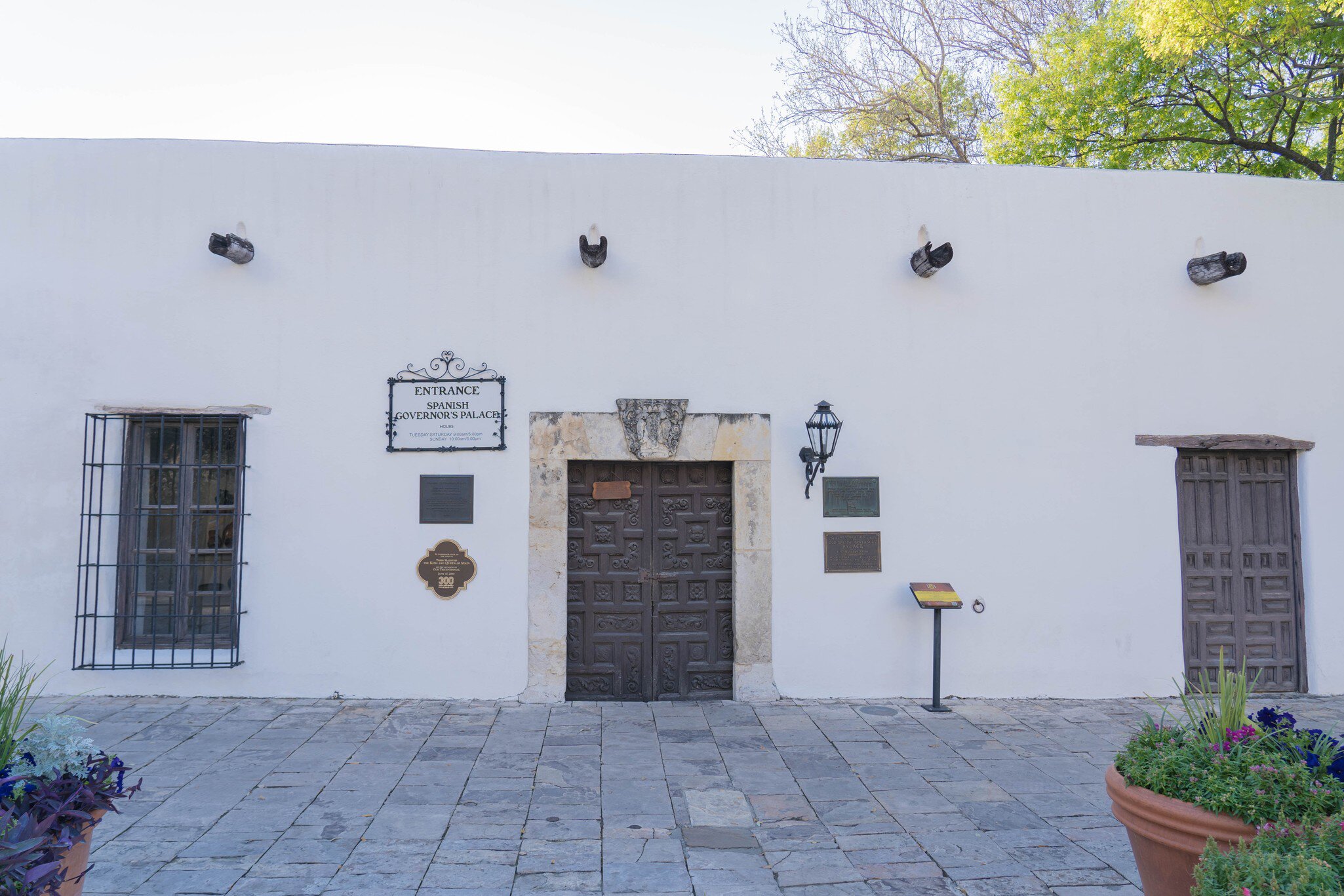 Facade of the Spanish Governors Palace in downtown San Antonio, Texas.