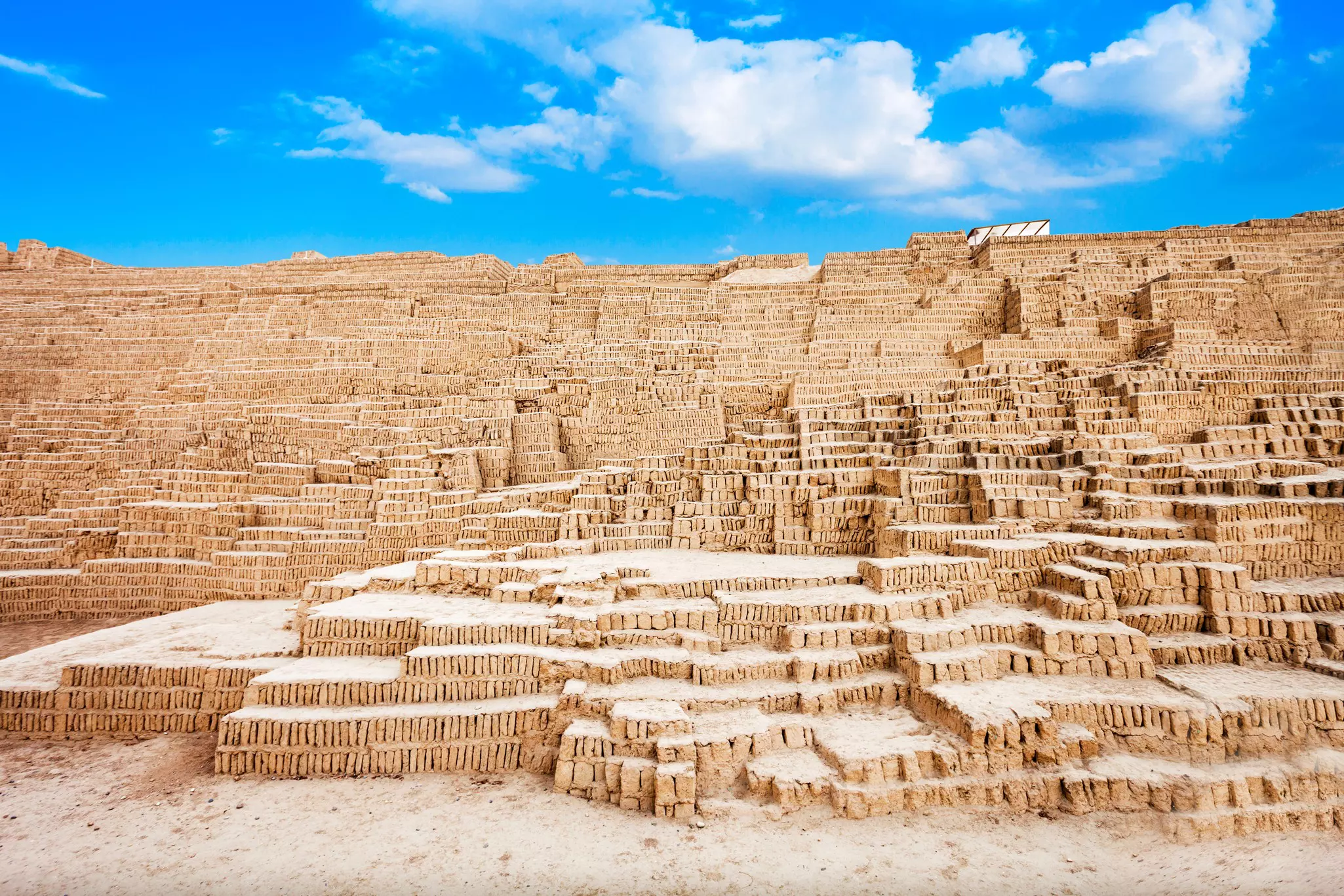 The Huaca Pucllana in the Miraflores district of Lima, Peru