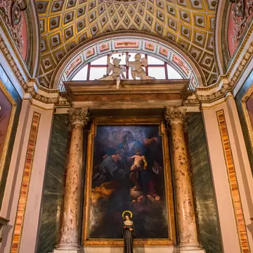 rome, italy, june 17, 2015 : lateral chapel in the transept of Santa Maria dei Miracoli church