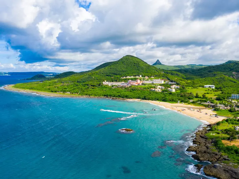 Taiwan Pingtung Kenting Xiaowan Beach from above