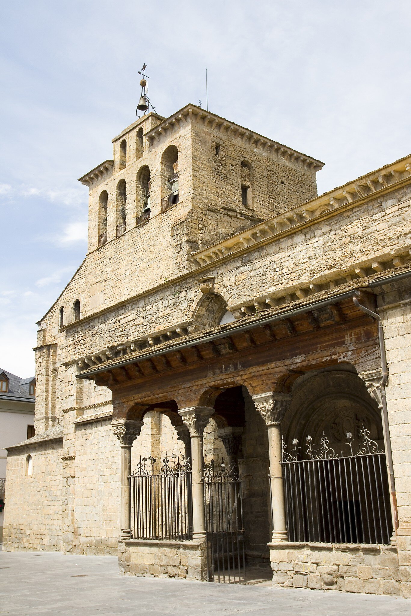 View of the Catedral de San Pedro in the town of Jaca, Spain.