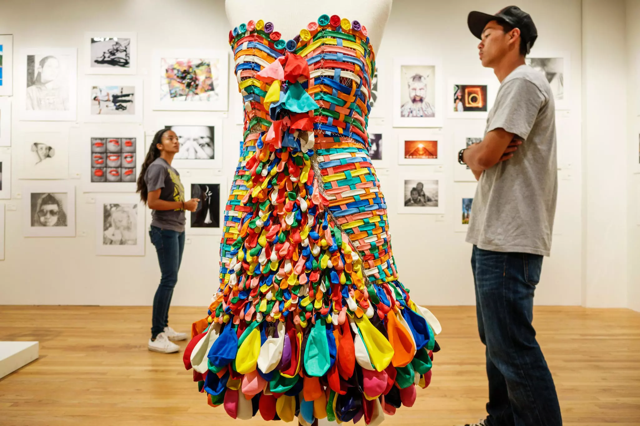 Hawaii, Oahu, Hawaiian, Honolulu, Hawaii State Art Museum, Foundation on Culture and the Arts, gallery, repurposed, balloons, dress, installation, tee