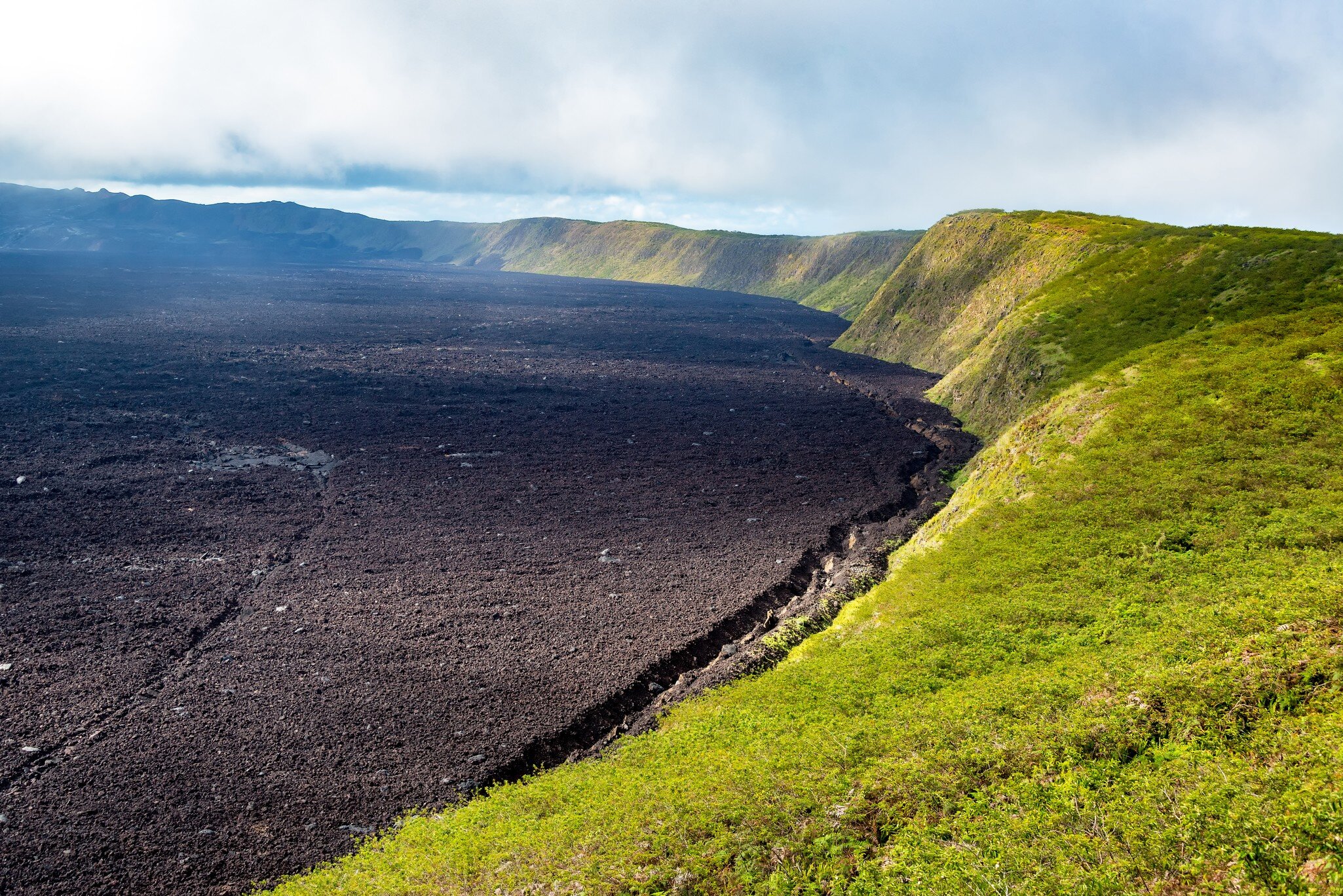 Crater of Sierra Negra Volcano on Isabela Island in the Galapagos Islands