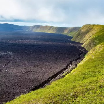 Crater of Sierra Negra Volcano on Isabela Island in the Galapagos Islands
