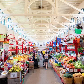 July 20, 2019: Fresh produce on display inside the Saint John City Market.