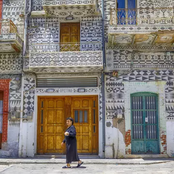 Pyrgi village on the Greek island of Chios is known for its xysta designs. tunart/Getty Images