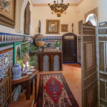 Interior view of a room in the Casa Andalusí in Córdoba, Spain.