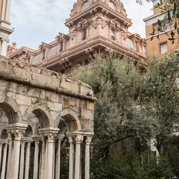 Cloister of Sant'Andrea, Genoa, Liguria, Italy.
