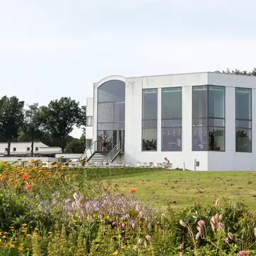 Facade of the Trapholt museum building in Kolding, Denmark.