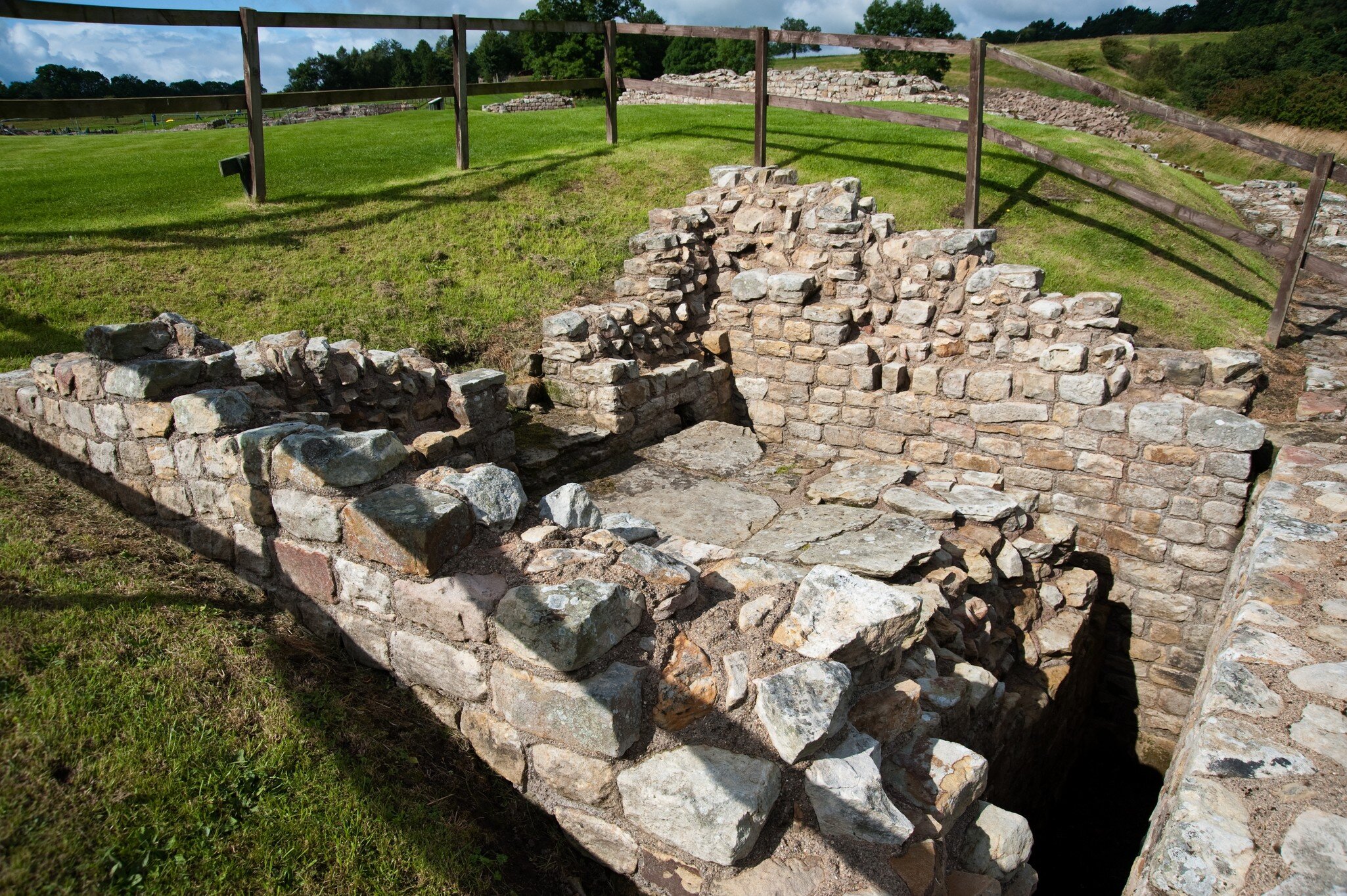Ruins at Vindolanda Roman fort in England