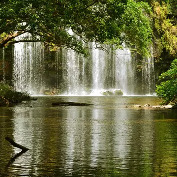 Waterfall Llanos de Cortés in Costa Rica.