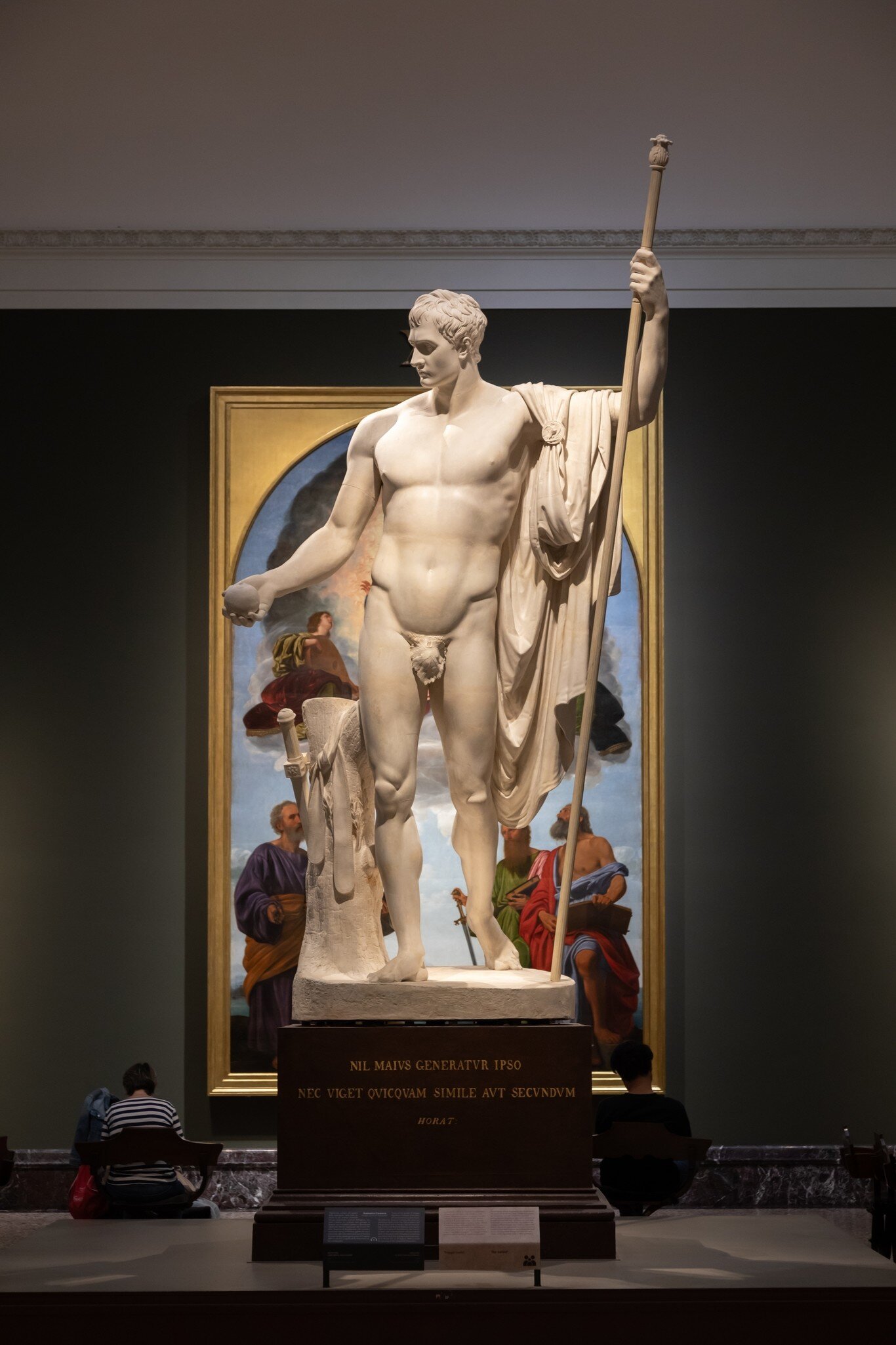 The Napoleon statue by Antonio Canova, in the Brera antique painting museum.