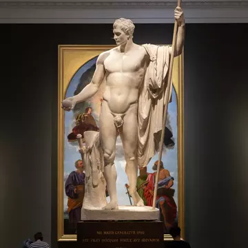 The Napoleon statue by Antonio Canova, in the Brera antique painting museum.