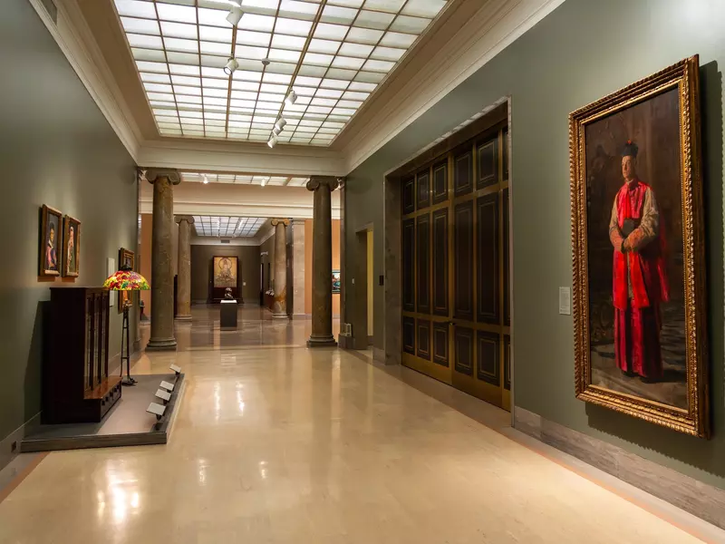 Historic paintings in a gallery of the Nelson-Atkins Museum of Art. 