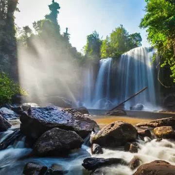 Tropical waterfall Phnom Kulen, Cambodia