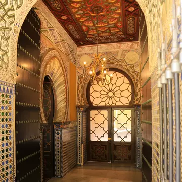 Interior view of the Palacio de Orleáns y Borbón in Sanlúcar de Barrameda, Spain.
