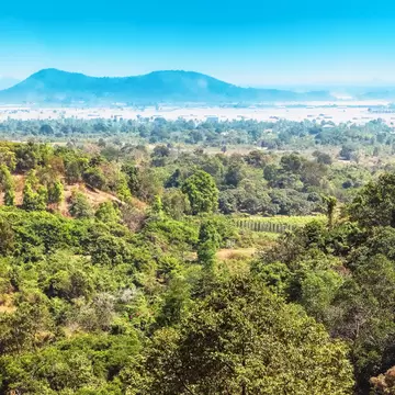 Looking out from a viewpoint at Kep National Park, Cambodia.