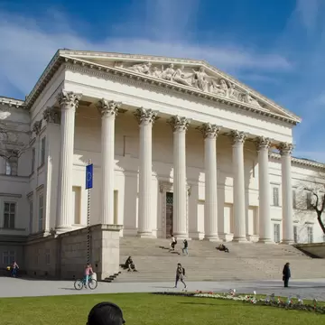 The facade of the Hungarian National Museum in Budapest, Hungary.