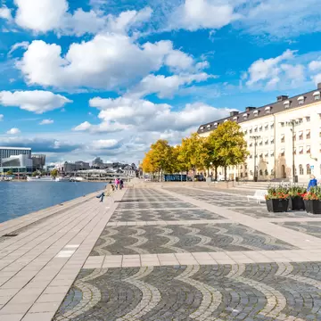 Stockholm, Sweden - September 24, 2019: Beautiful view of Evert Taubes Terrass.