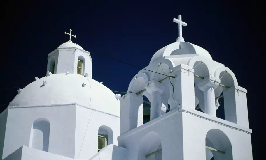 Domes of Phira. Thira.