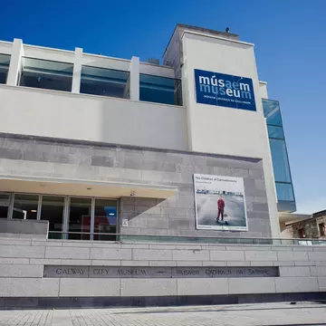 Exterior of the Galway City Museum in Galway, Ireland. Blue sky.