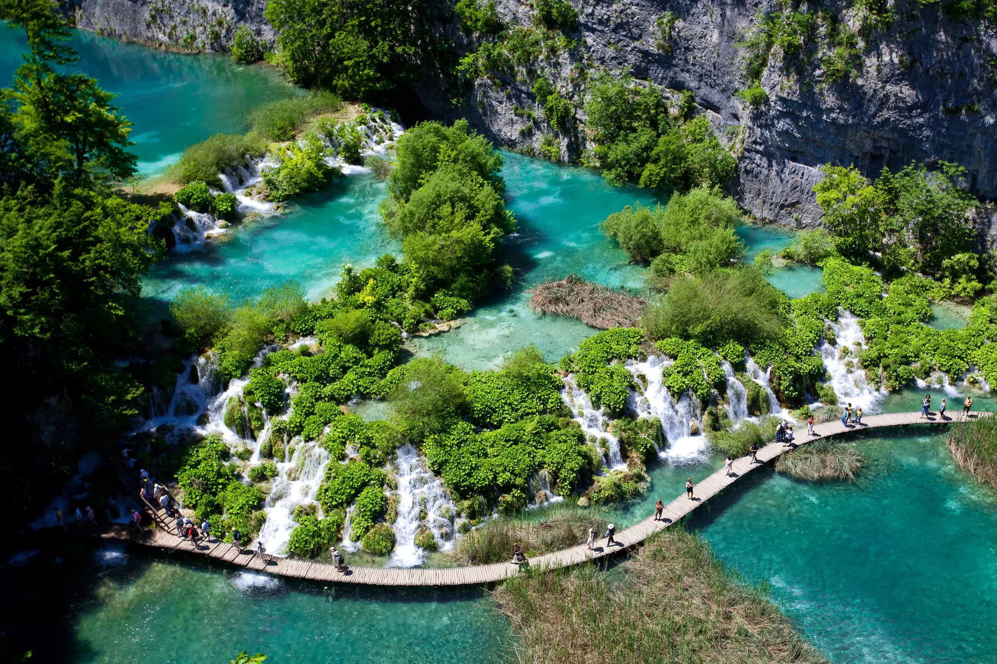 Aerial view of the Plitvice Lakes National Park, Croatia
