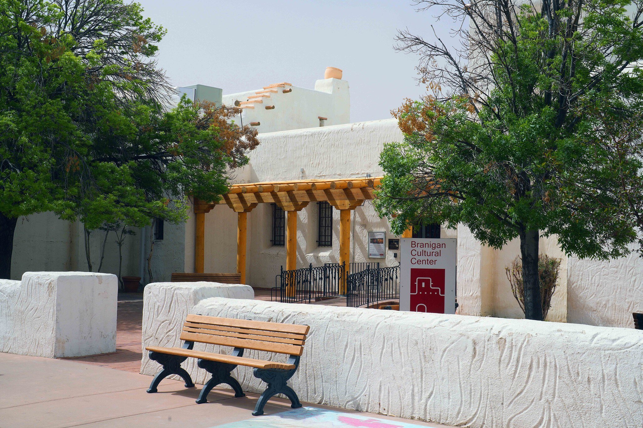 The front entrance to the Branigan Cultural Center in Las Cruces, New Mexico