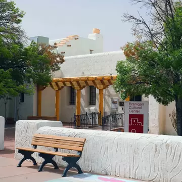 The front entrance to the Branigan Cultural Center in Las Cruces, New Mexico