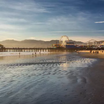 The Santa Monica Pier with its famous Ferris wheel. Dennis Fischer Photography/Getty Images