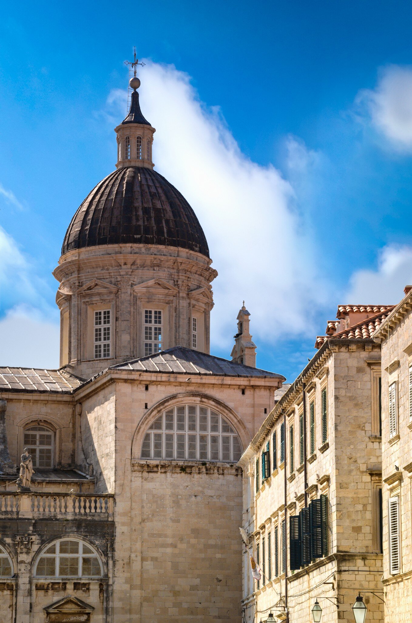 View of dome of Dubrovnik cathedral of Assumption of the Virgin Mary. , License Type: media, Download Time: 2026-02-23T21:48:29.000Z, User: LP_YKhanna, Editorial: false, purchase_order: 65050 - Digital Destinations and Articles, job: LP, client: App Content, other: Yuvraj Khanna