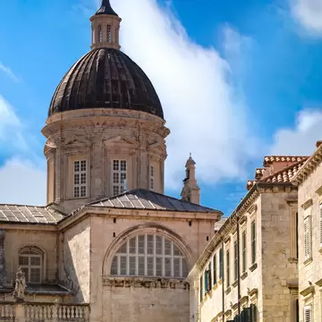 View of dome of Dubrovnik cathedral of Assumption of the Virgin Mary. , License Type: media, Download Time: 2026-02-23T21:48:29.000Z, User: LP_YKhanna, Editorial: false, purchase_order: 65050 - Digital Destinations and Articles, job: LP, client: App Content, other: Yuvraj Khanna