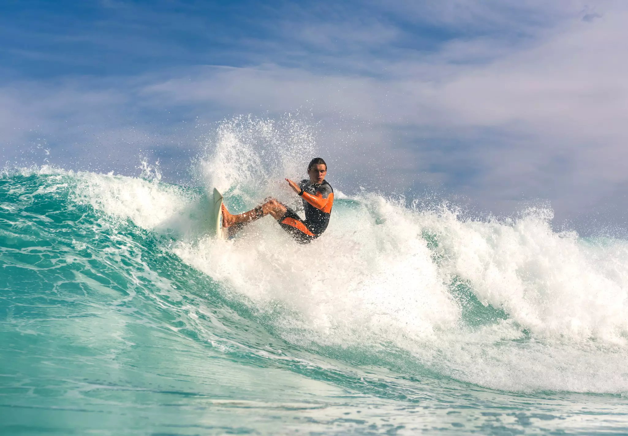 Surfer surfing at Tamarama Beach.,