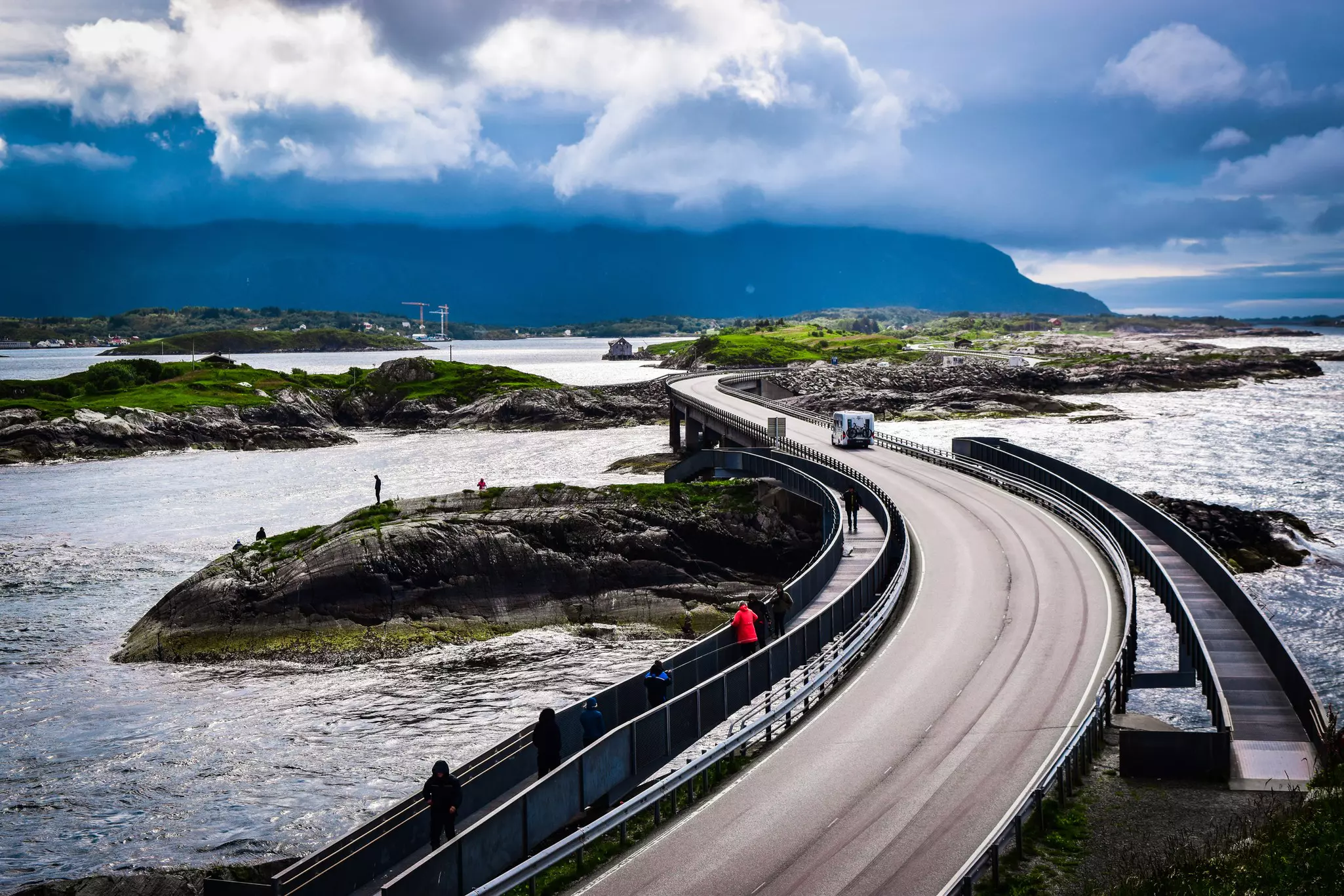 Cross between islands and over blustery waters along the Atlantic Road © Jana_Janina / Getty Images