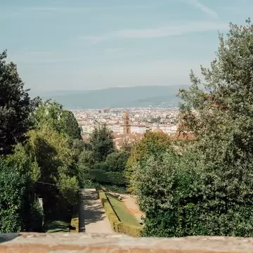 View of Giardino di Boboli – or Boboli Gardens – at Palazzo Pitti in Florence, Italy.
