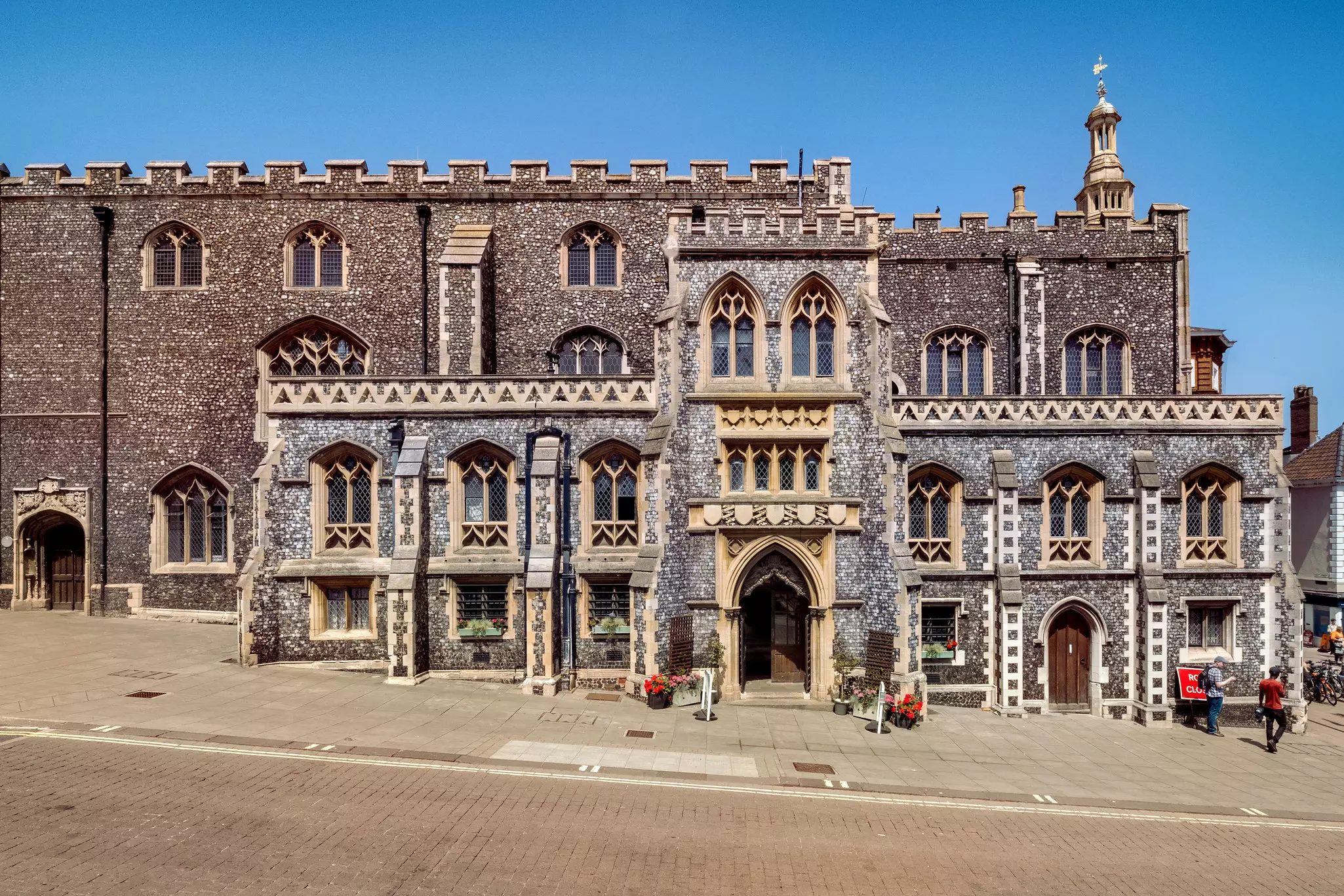 Norwich's historic guildhall near the city market place, England.