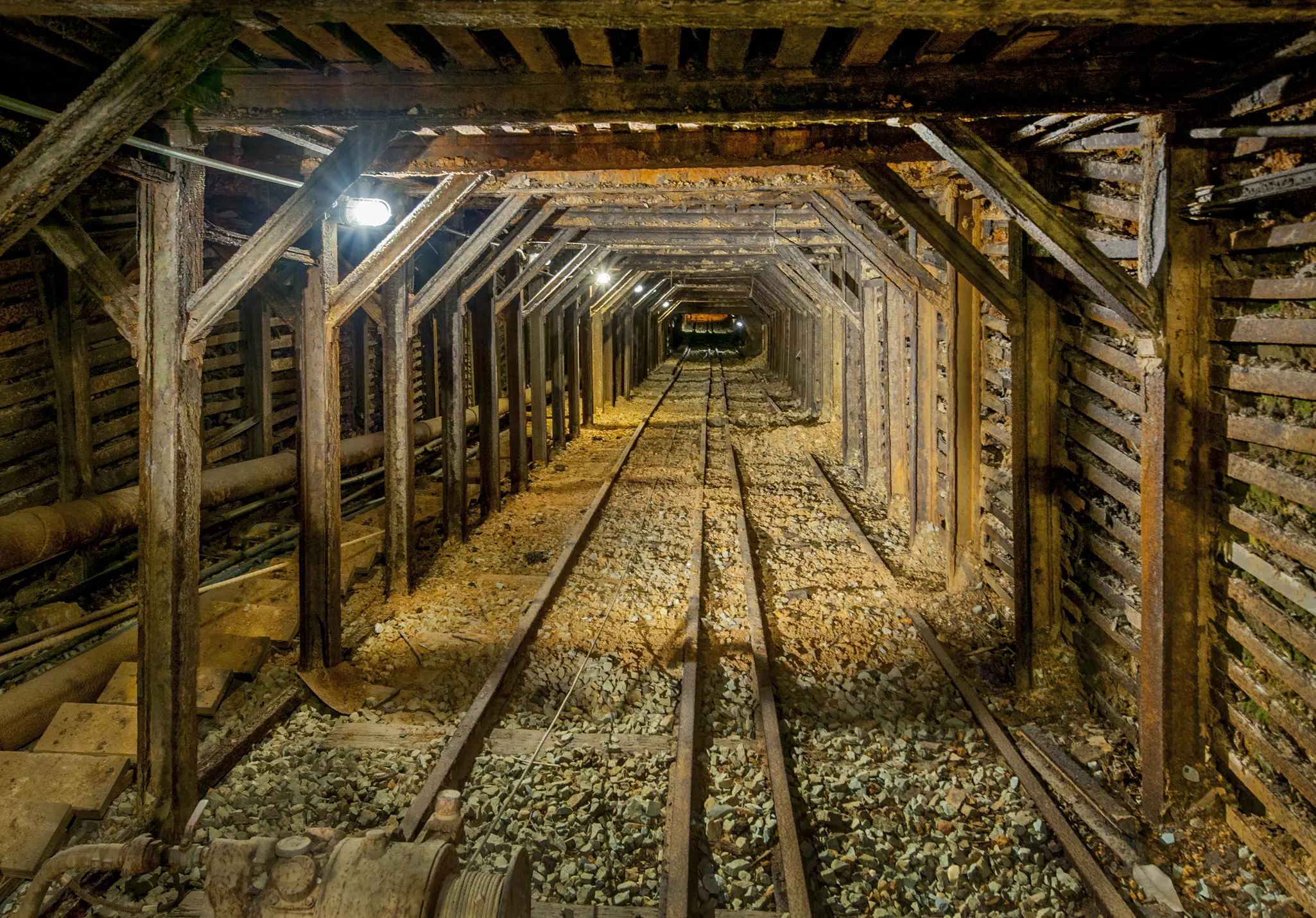 Abandoned mine shaft at Empire Mine State Historic Park, California