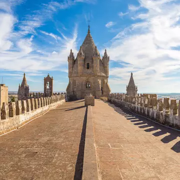 Évora's fortress-like medieval cathedral in Portugal's Alentejo region. Sergii Figurnyi/Shutterstock
