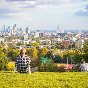 Look south from Hampstead Heath for views across the London skyline. Victor Huang/Getty Images